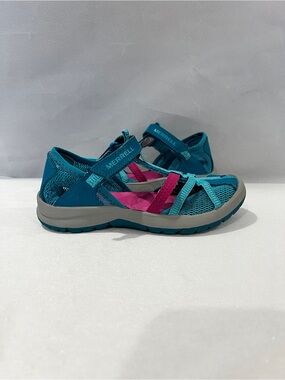 Merrell Dragonfly Sandal Size 1 US Kids Little Kids Turquoise Blue Pink Gray